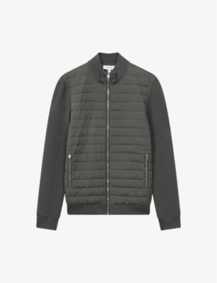 Freddie quilted knitted cotton-blend jacket by REISS