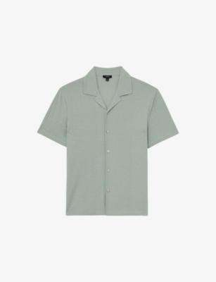 Frederick Cuban-Collar Jacquard  Stretch-Woven Shirt by REISS