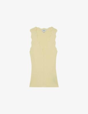 Freya Scalloped-Trim Stretch-Knit Vest by REISS