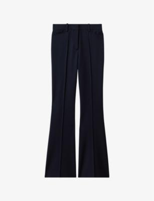 Gabi flared-leg mid-rise stretch-woven trousers by REISS