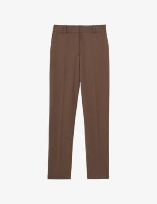 Gabi slip-pocket slim-leg mid-rise woven trousers by REISS Gabi slip-pocket slim-leg mid-rise woven trousers by REISS