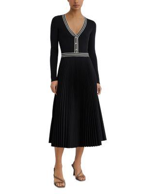 Gaia Knit Woven Mix Dress by REISS