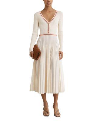 Gaia Knit Woven Mix Dress by REISS