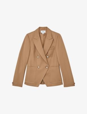 Gigi Double-Breasted Wool-Blend Blazer by REISS