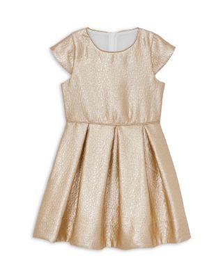 Girls' REISS Girls' Nia Metallic Pleated Cap Sleeve Dress - Big Kid by REISS Girls' REISS Girls' Nia Metallic Pleated Cap Sleeve Dress - Big Kid by REISS