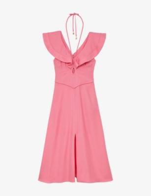 Giselle Ruffled Woven Midi Dress by REISS
