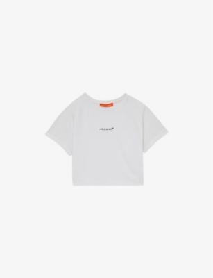 Grace McLaren F1 Team Cropped Logo-Print Cotton-Jersey T-Shirt by REISS Grace McLaren F1 Team Cropped Logo-Print Cotton-Jersey T-Shirt by REISS