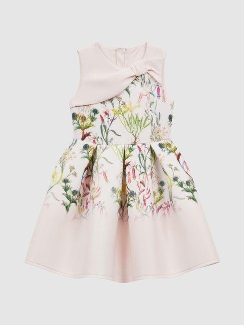 Green Emily Junior Scuba Floral Printed Dress by REISS