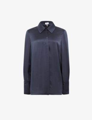 Hailey point-collar silk shirt by REISS