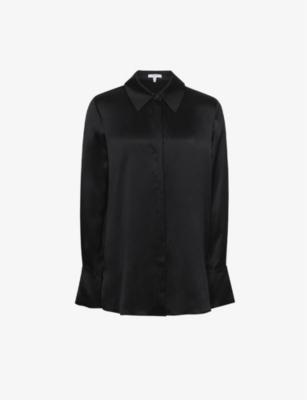Hailey point-collar silk shirt by REISS