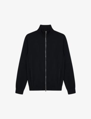 Hampshire funnel-neck zip-through merino-wool cardigan by REISS