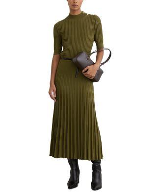 Harriet Short Sleeve Button Knitted Dress by REISS