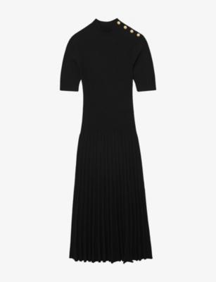 Harriet Short-Sleeved Knitted Midi Dress by REISS