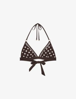 Hennel Polka-Dot Bikini Top by REISS