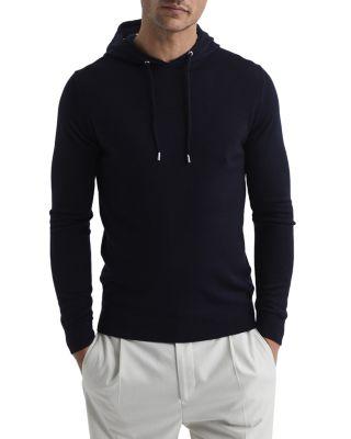 Holland Merino Wool Solid Regular Fit Hoodie by REISS