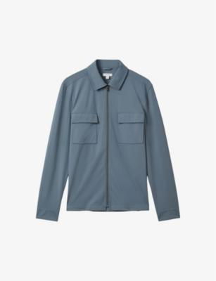 Hylo regular-fit zip-up stretch-woven jacket by REISS