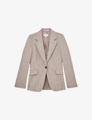 Isla Single-Breasted Stretch-Woven Blazer by REISS