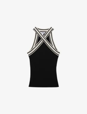 Ivanna Contrast-Trim Knitted Top by REISS
