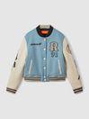 Jacket in Soft Blue/Ecru by REISS