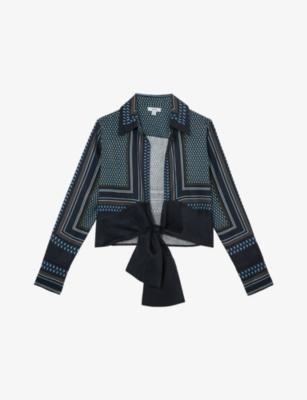 Jackson Tie-Front Linen Top by REISS