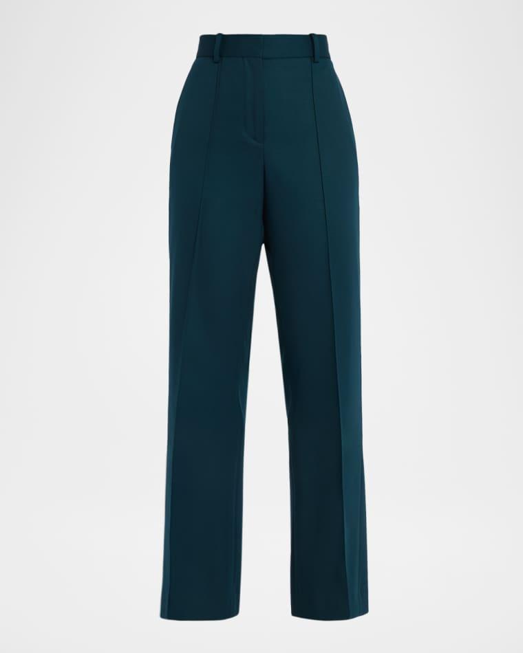 Jade Pintuck Flare-Leg Trousers by REISS