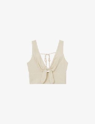 Jayce Cropped Woven Top by REISS