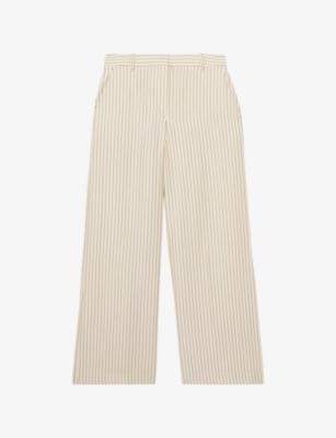 Jayce Wide-Leg High-Rise Woven Trousers by REISS
