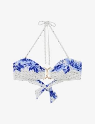 Johannah Printed Bikini Top by REISS
