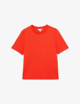 Josie Ribbed Stretch-Cotton T-Shirt by REISS