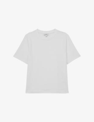 Josie Ribbed Stretch-Cotton T-Shirt by REISS