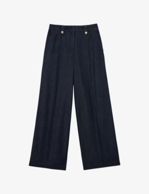 Kaia Wide-Leg Woven Trousers by REISS