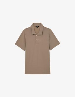 Kennedy Buttoned Textured Polo Top by REISS