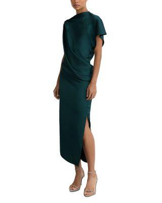 Kenzie Drape Midi Dress by REISS