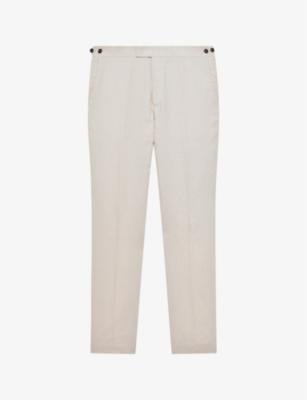 Kin straight-leg mid-rise linen trousers by REISS