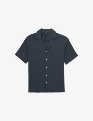 Knox Short-Sleeve Textured Stretch-Woven Shirt by REISS