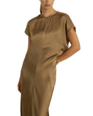 Kora Satin Short Sleeve Maxi Dress by REISS