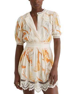 Lace Trim Dress by REISS