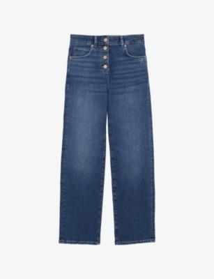 Lana Straight-Leg Cropped Stretch-Denim Jeans by REISS