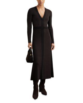 Laura Craft Detail Knit Midi Dress by REISS