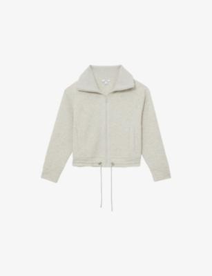 Laurrie Fold-Collar Zipped Jersey Jumper by REISS
