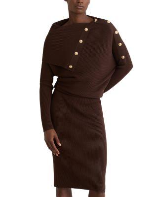 Leana Draped Knit Bodycon Dress by REISS