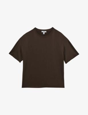 Lena Short-Sleeve Silk Top by REISS