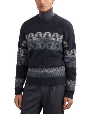 Lennox Long Sleeve Crew Fair Isle Jumper Sweater by REISS