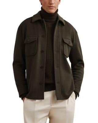 Liam Long Sleeve Button Front Overshirt by REISS