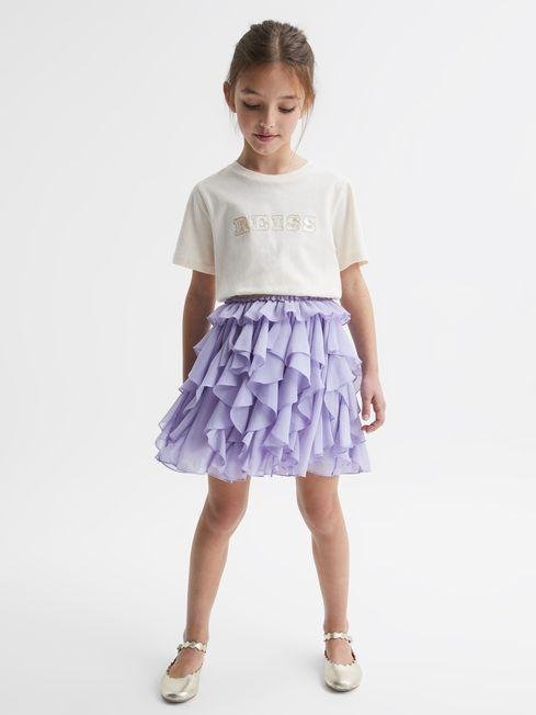 Lilac Lola Junior Ruffle Tulle Skirt by REISS