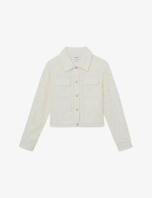 Lori Flap-Pocket Lace Jacket by REISS