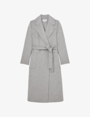 Lucia Double-Breasted Regular-Fit Wool-Blend Coat by REISS
