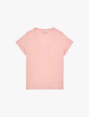 Luna V-Neck Cotton-Jersey T-Shirt by REISS
