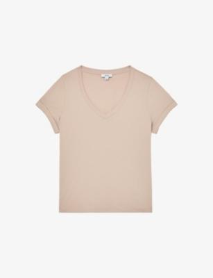 Luna V-Neck Cotton-Jersey T-Shirt by REISS