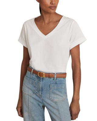 Luna V Neck Tee by REISS